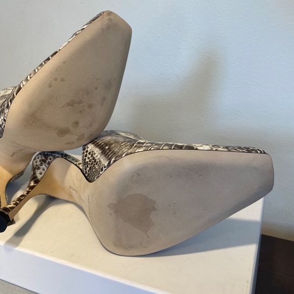 Manolo Blahnik size 37 (size 7 USA) Matilda Snake Slingbacks - Picture 10 of 13